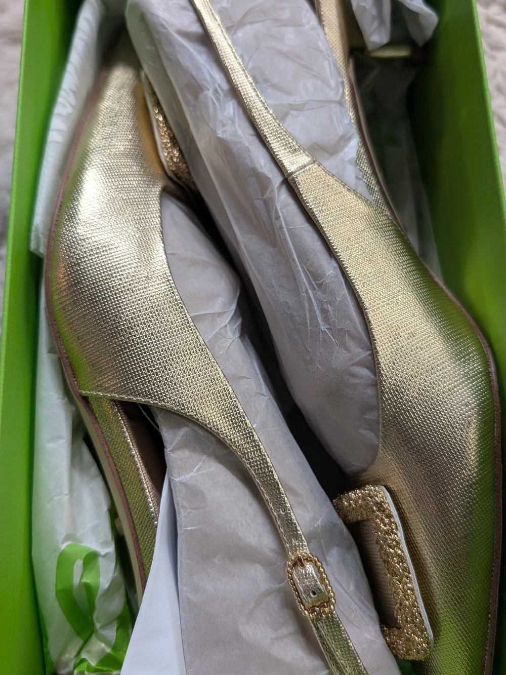 Sam Edelman Metallic Gold Embellished Slip-On Flat - Picture 5 of 7